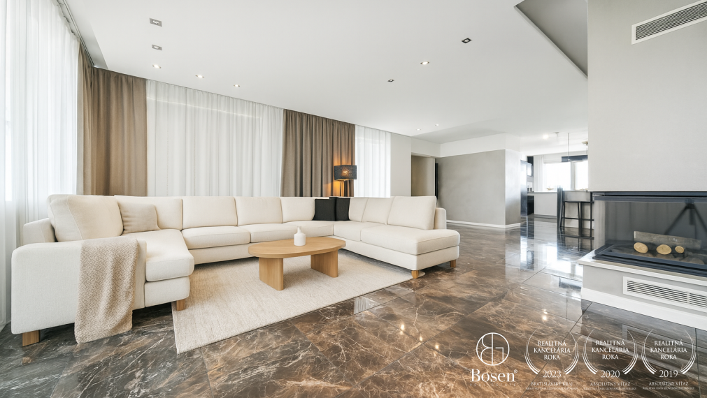 BOSEN | Views, space, fireplace – penthouse in Kramáre, Uhrová Street, 267 m²