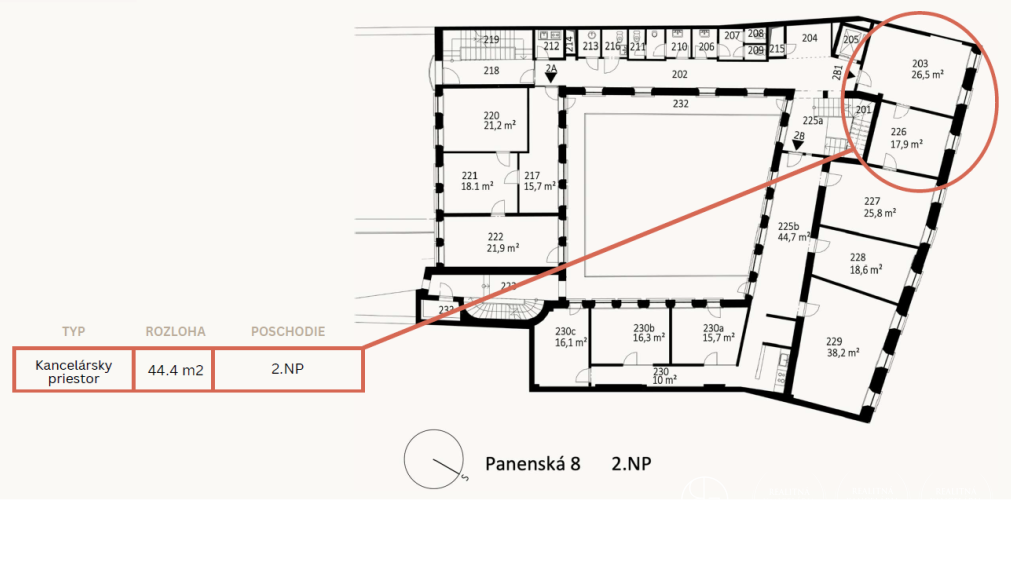 BOSEN | Prenájom kancelárskych priestorov 44,4m2 | Panenská ulica 8 - Staré Mesto, Bratislava