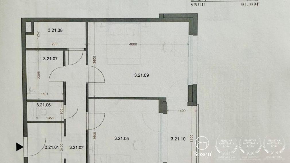 BOSEN | Prémiový, zariadený 3-izbový klimatizovaný byt s balkónom v novostavbe Kesselbauer - Námestie 1. mája, 76 m²