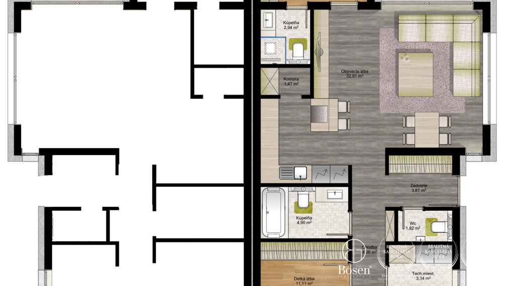 BOSEN | 4 izbový byt v rodinnom dome s TEPELNÝM ČERPADLOM V CENE, Dunajský Klátov
