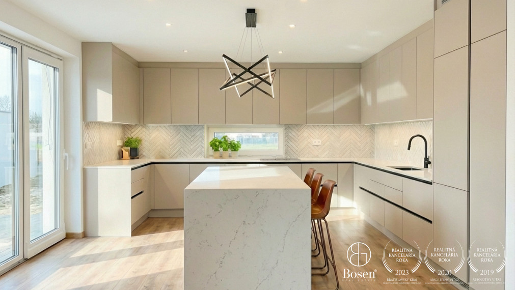 BOSEN | Moderný rodinný dom 147 m2 s veľkou záhradou, garáž, pivnica, Veľké Dvorníky