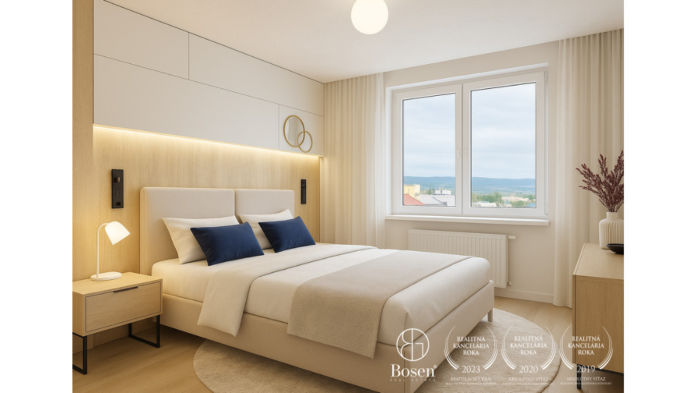 PREDANÉ| ARISE| 4-izbový byt s loggiou a výhľadom na Bratislavu, Rača