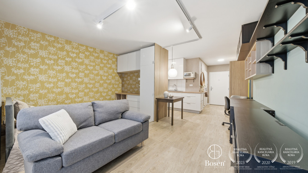 BOSEN | Praktický 1 izbový byt s veľkým balkónom, Rustaveliho ul., Rača-BA