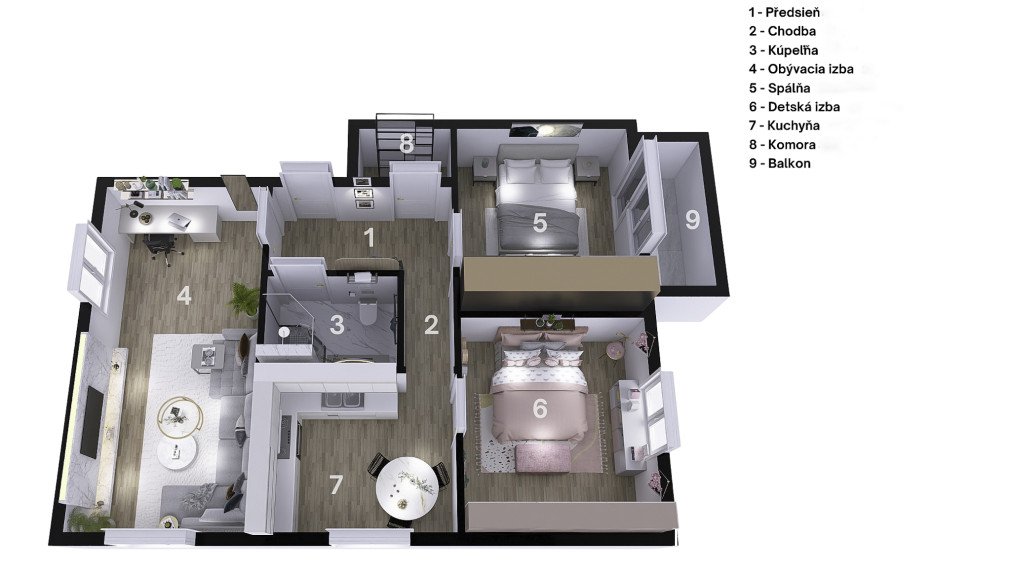 BOSEN | Zrekonštruovaný 3 izbový byt s balkónom, 85m2