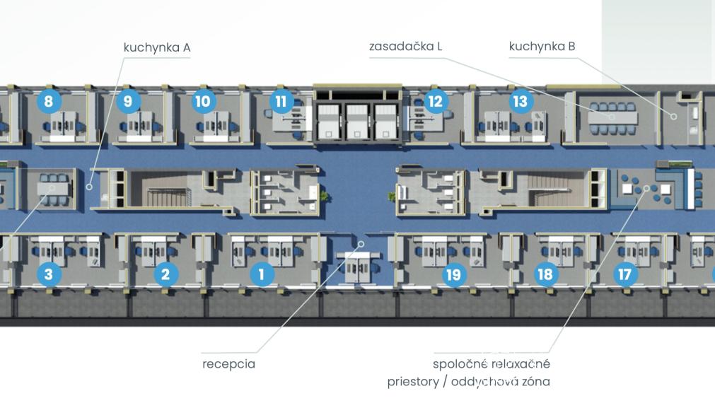 BOSEN | TABÁŇ BUSINESS LOUNGE offices in the heart of Nitra 6th floor