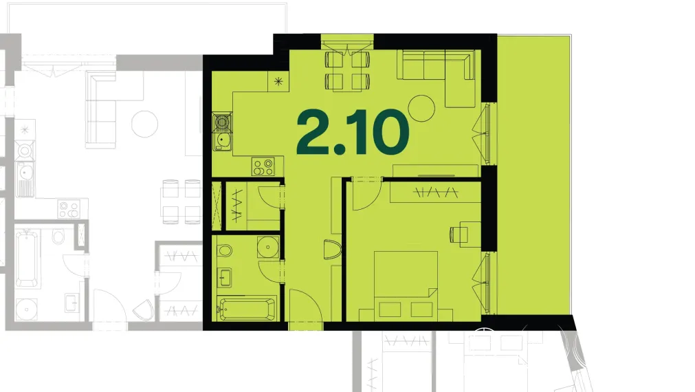 REZIDENCIA LÚČKY | Na predaj 2 izbový byt 2.10 - Trenčín