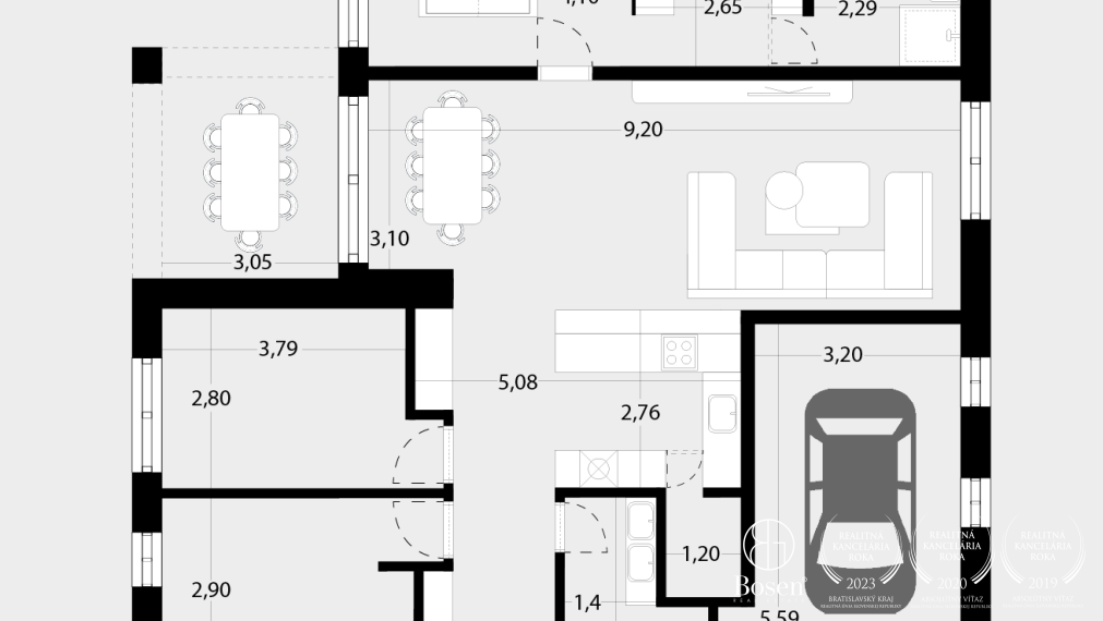 BOSEN|Vydané stavebné povolenie! 4 izbová novostavba RD s garážou v projekte Pod ihriskom