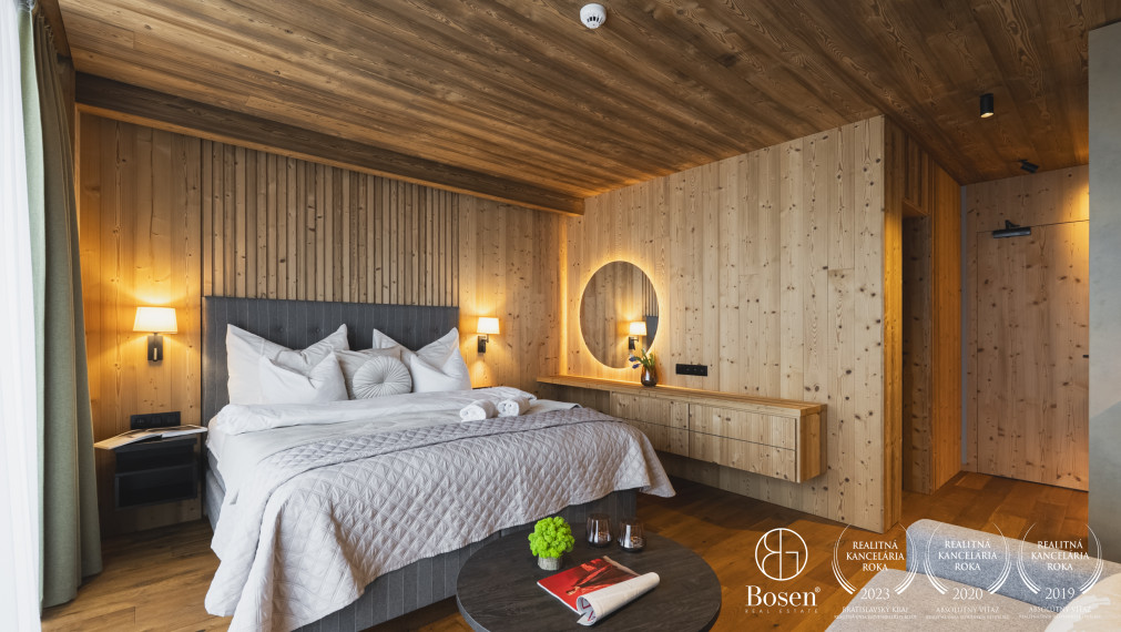 BOSEN | Luxusný 1 izbový apartmán s balkónom v PRÉMIOVOM HORSKOM REZORTE, Tatranská Lomnica