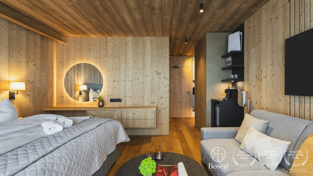 BOSEN | Luxusný 1 izbový apartmán s balkónom v PRÉMIOVOM HORSKOM REZORTE, Tatranská Lomnica