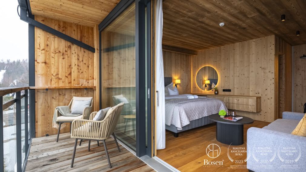 BOSEN | Luxusný 1 izbový apartmán s balkónom v PRÉMIOVOM HORSKOM REZORTE, Tatranská Lomnica