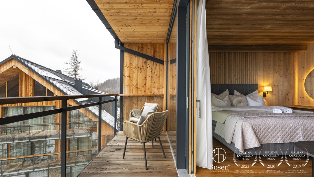 BOSEN | Luxusný 1 izbový apartmán s balkónom v PRÉMIOVOM HORSKOM REZORTE, Tatranská Lomnica