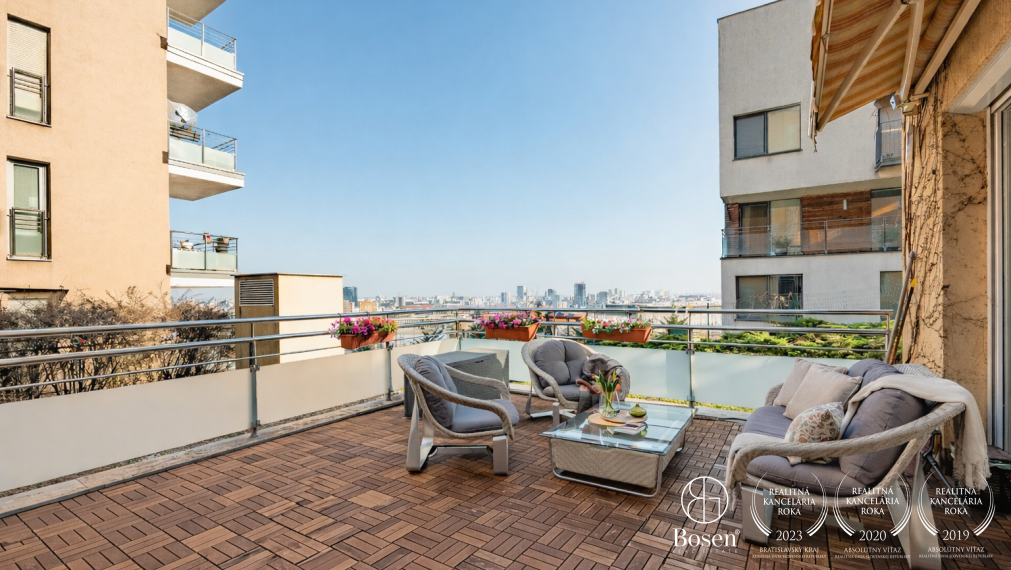 BOSEN | Morning coffee on the terrace with a view – 3-room apartment, Tupého Street, Bratislava – Vinohrady, 107 m²
