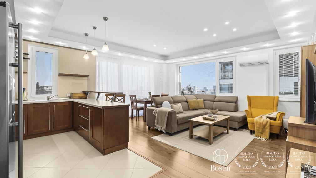 BOSEN | Morning coffee on the terrace with a view – 3-room apartment, Tupého Street, Bratislava – Vinohrady, 107 m²