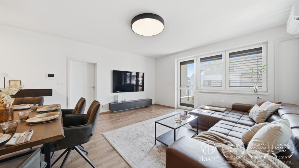 Bosen | Moderný 2-izbový byt s balkónom a garážou v pokojnej lokalite - Záhorská Bystrica, 70,25 m2.