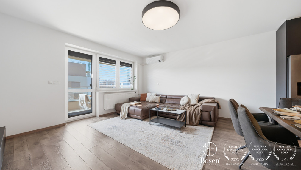 Bosen | Moderný 2-izbový byt s balkónom a garážou v pokojnej lokalite - Záhorská Bystrica, 70,25 m2.