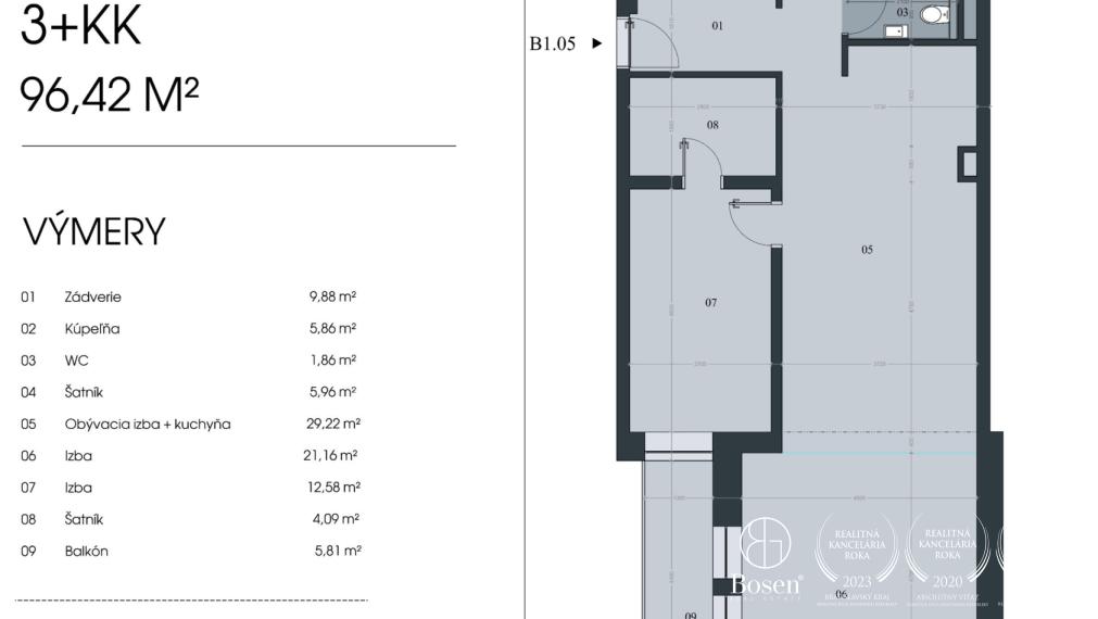 BOSEN | 3- izbový byt v rezidenčnom projekte- Vila Sandberg