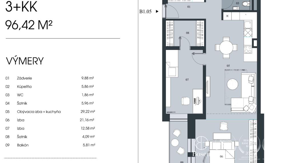 BOSEN | 3- izbový byt v rezidenčnom projekte- Vila Sandberg