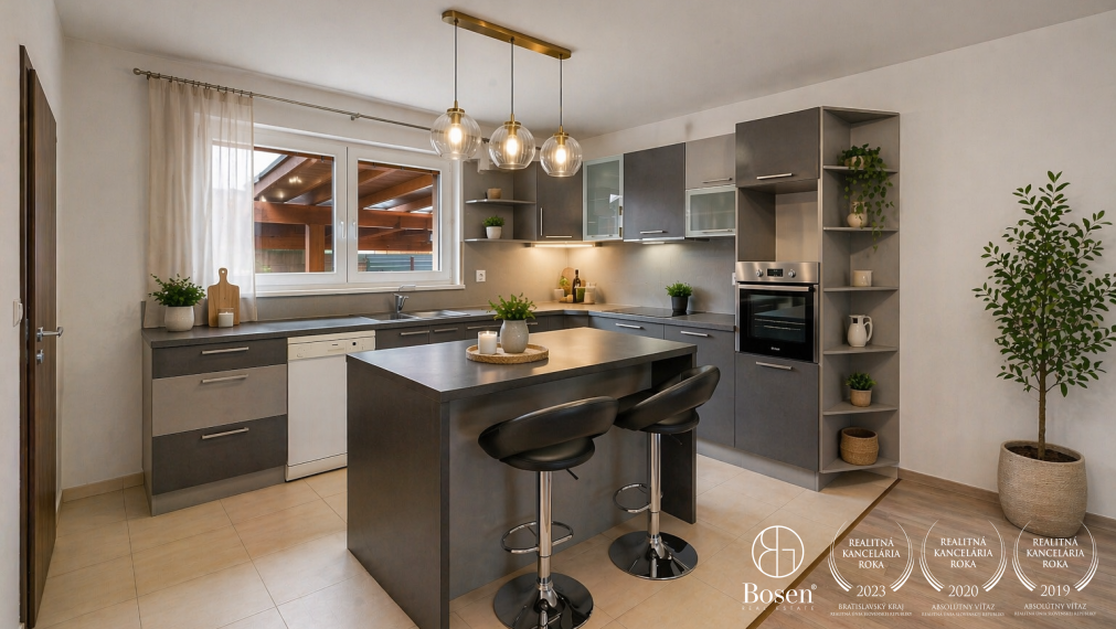 BOSEN | Rodinný dom so zimnou záhradou, súkromím a výhľadom do zelene, Mojmírova, Slov. Grob, 145 m2