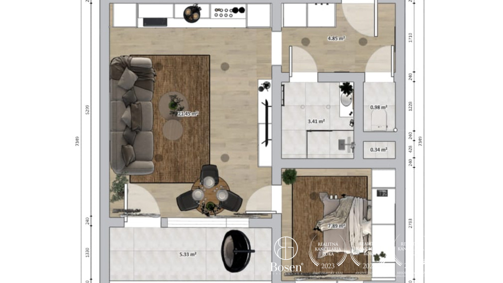 BOSEN | Kompletne zrekonštruovaný a zariadený 2-izbový byt s loggiou, 46 m², Ružinov, Haburská