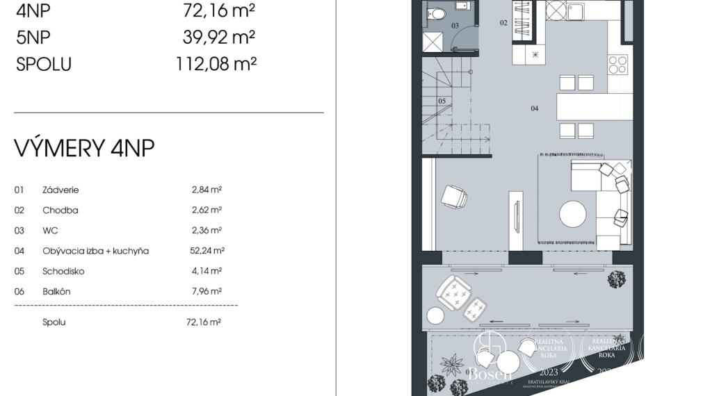 BOSEN | 3-izbový priestranný mezonet v projekte Vila Sandberg