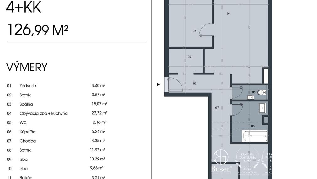 BOSEN | 4-izbový neobyčajný byt v projekte Vila Sandberg