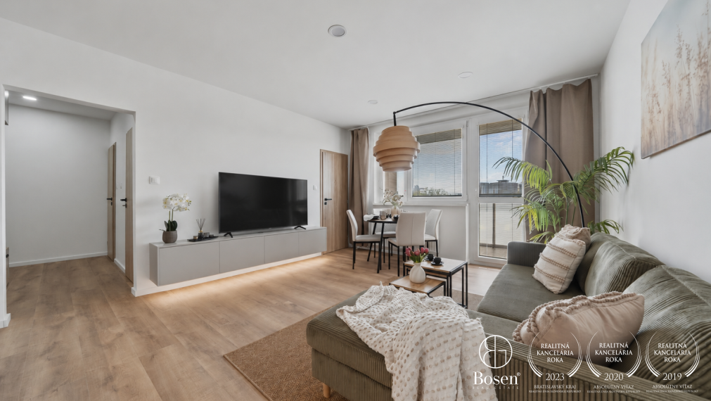 BOSEN | Kompletne zrekonštruovaný a zariadený 2 izbový byt s loggiou, 46 m², Ružinov, Haburská