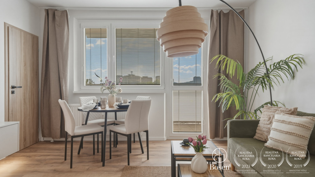 BOSEN | Kompletne zrekonštruovaný a zariadený 2 izbový byt s loggiou, 46 m², Ružinov, Haburská