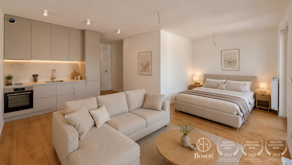 BOSEN | 1,5 izbový byt s veľkou loggiou a bazénom, AGÁTY, Dúbravka, 42,06 m2