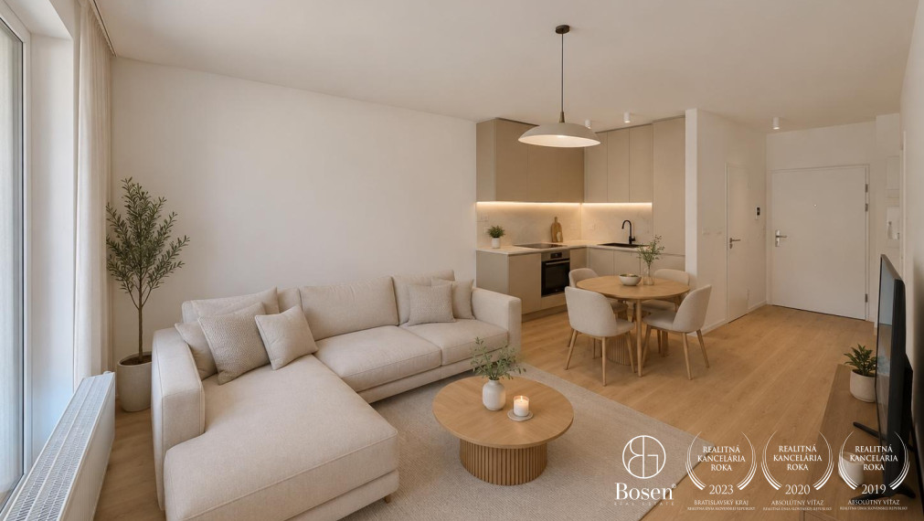 BOSEN | 1,5 izbový byt s veľkou loggiou a bazénom, AGÁTY, Dúbravka, 42,06 m2