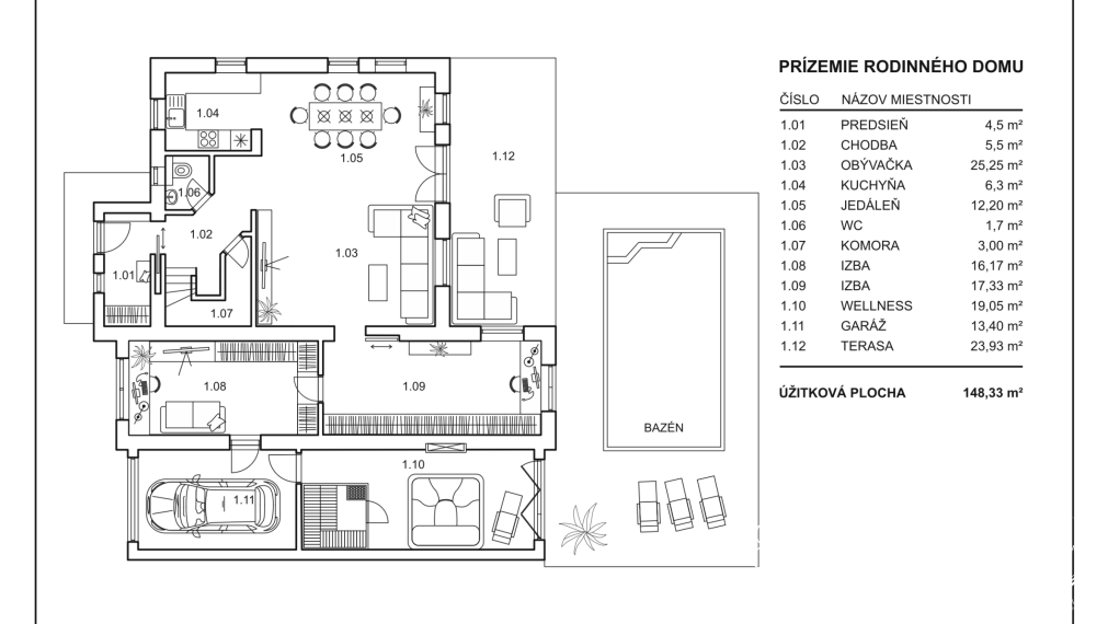 BOSEN | 6 izbový dom s bazénom a wellness, Zálesie, 262 m2