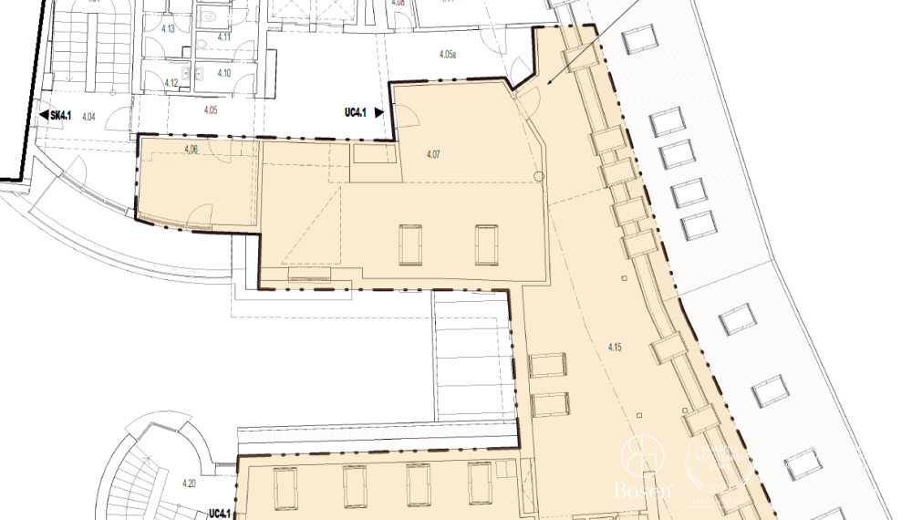 BOSEN | Prenájom kancelárskych priestorov 209,82m2 na Panenskej ulici - Staré Mesto, Bratislava