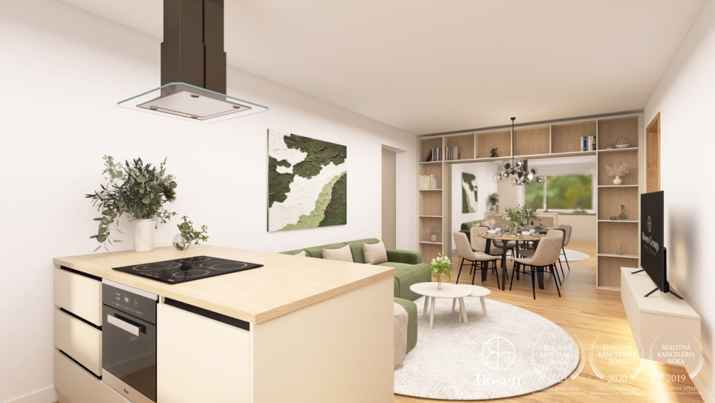 BOSEN | Dizajnový kompletne zrekonštruovaný 4 izbový byt s loggiou, 74,46 m², Dúbravka