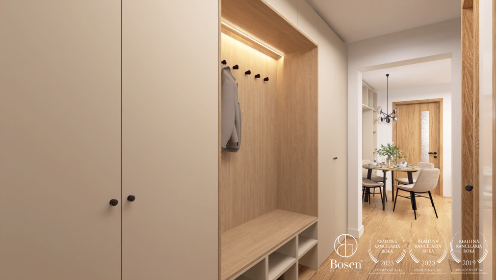 BOSEN | Dizajnový kompletne zrekonštruovaný 4 izbový byt s loggiou, 74,46 m², Dúbravka