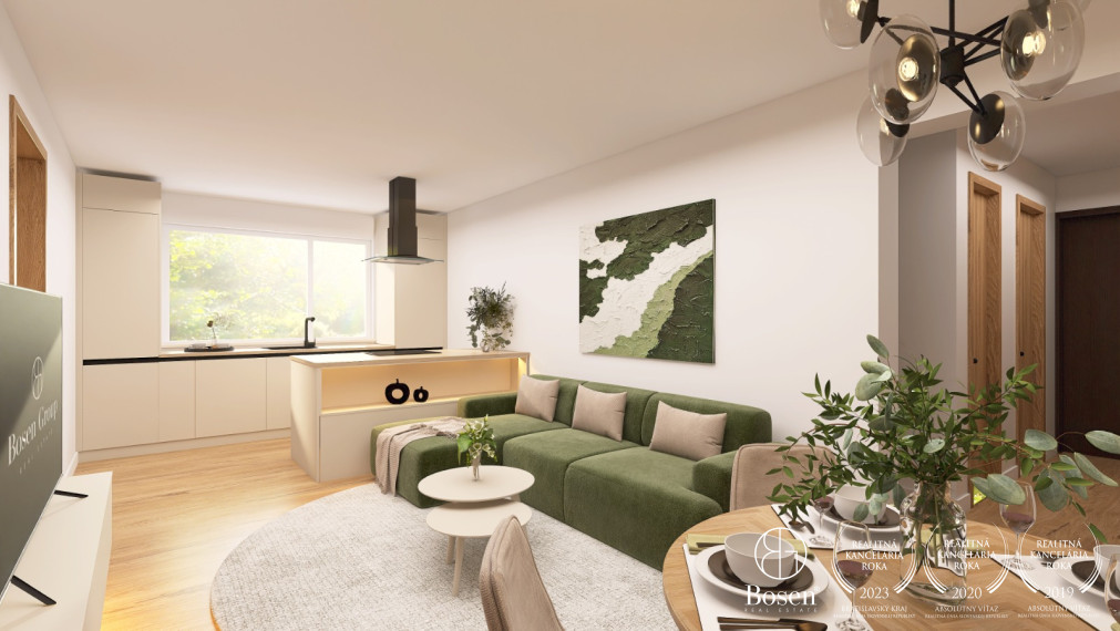 BOSEN | Dizajnový kompletne zrekonštruovaný 4 izbový byt s loggiou, 74,46 m², Dúbravka