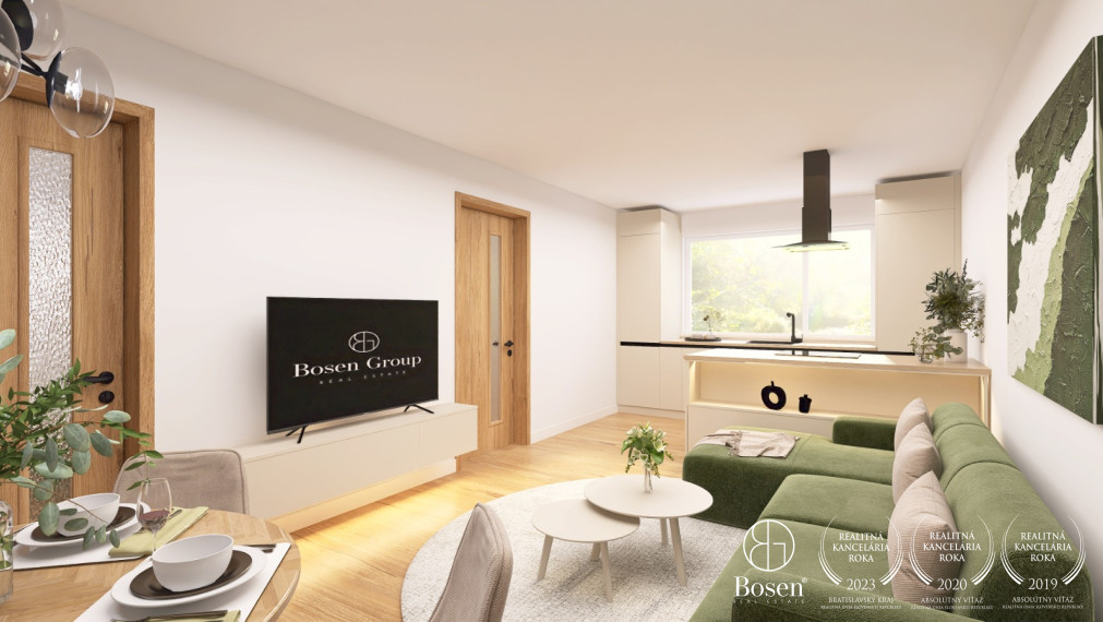 BOSEN | Dizajnový kompletne zrekonštruovaný 4 izbový byt s loggiou, 74,46 m², Dúbravka
