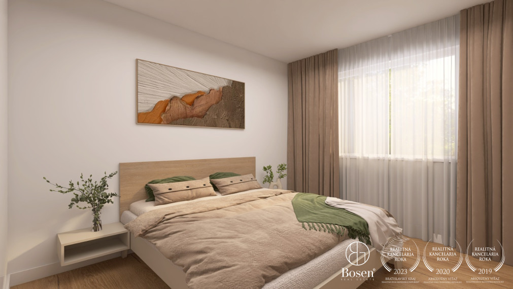 BOSEN | Dizajnový kompletne zrekonštruovaný 4 izbový byt s loggiou, 74,46 m², Dúbravka