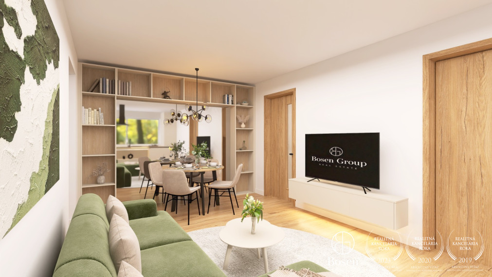 BOSEN | Dizajnový kompletne zrekonštruovaný 4 izbový byt s loggiou, 74,46 m², Dúbravka