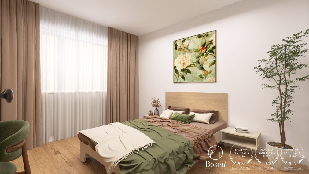 BOSEN | Dizajnový kompletne zrekonštruovaný 4 izbový byt s loggiou, 74,46 m², Dúbravka
