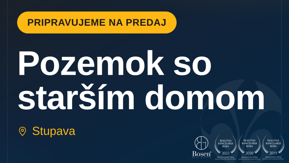 Pripravujeme - Predaj pozemku so starším rodinným domom, Stupava