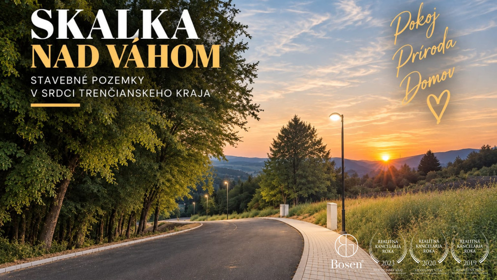 BOSEN | 32 lukratívnych pozemkov 654 – 1.142 m², Skalka nad Váhom, Trenčín