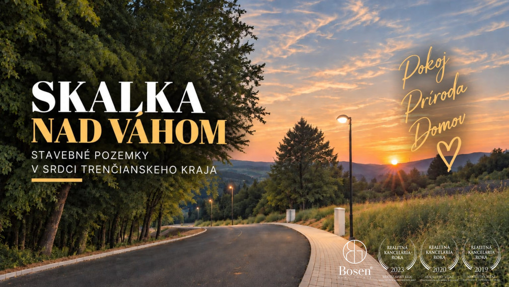 BOSEN | 32 lukratívnych pozemkov 654 – 1.142 m², Skalka nad Váhom, Trenčín