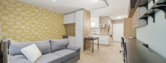 BOSEN | Praktický 1 izbový byt s veľkým balkónom, Rustaveliho ul., Rača-BA