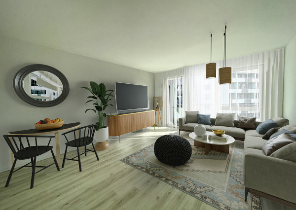 BOSEN | Priestranný 1.izb.byt v novom projekte NUPPU, balkón, kobka, Ružinov, 45 m2