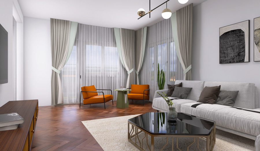 BOSEN | Priestranný 3izbový byt s veľkou loggiou a balkónom, 110m2.